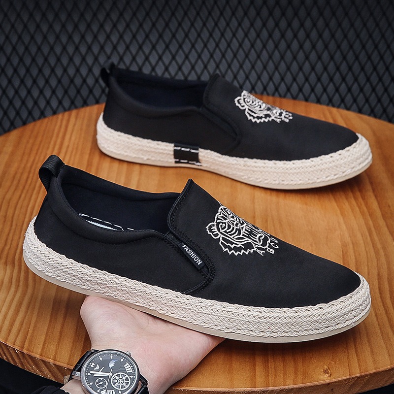Men'S Shoes Loafers Casual - black Breathable shoes for man luxury