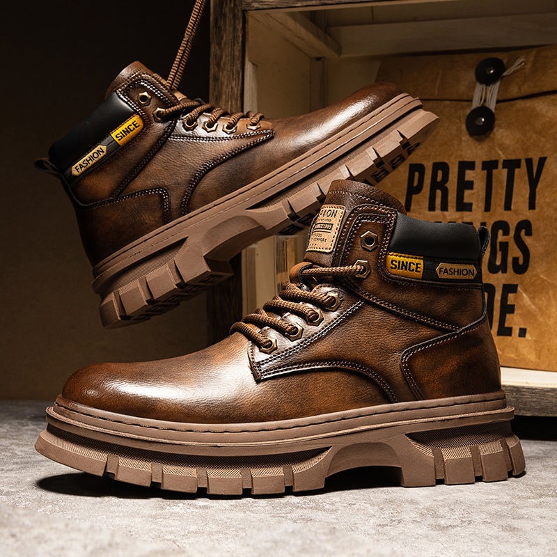 Men'S Shoes Dq - Vintage Men Platform Ankle Boots Autumn