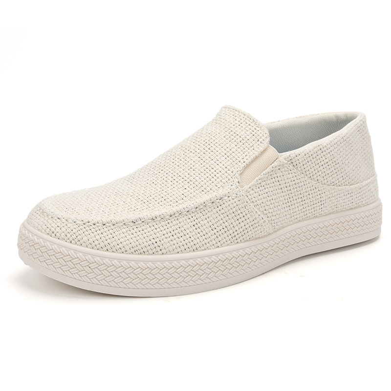 Men'S Shoes Loafers Casual - Men Linen Slip On Loafers Breathable