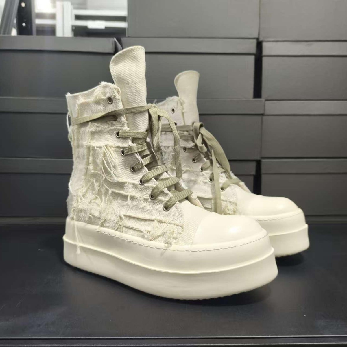 Men's High Top Platform Motorc - đánh giá và giá Men Shoes White Colour