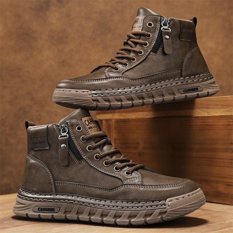 Men Leather High Top Ankle Boo - đánh giá và giá Men'S Shoes Dq