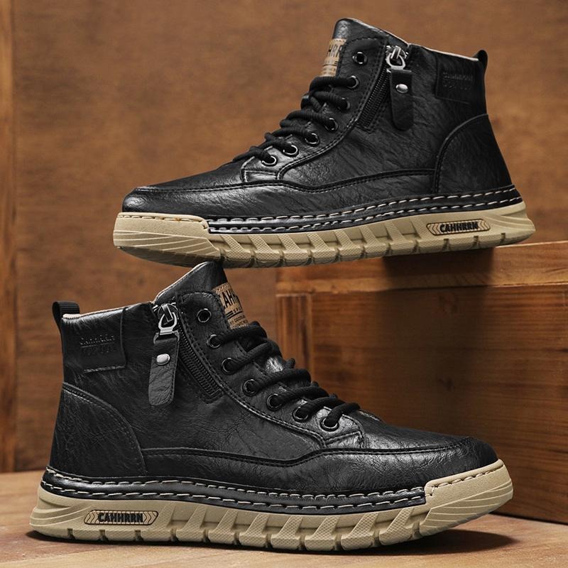 Men Leather High Top Ankle Boo - đánh giá và giá Men'S Shoes Dq