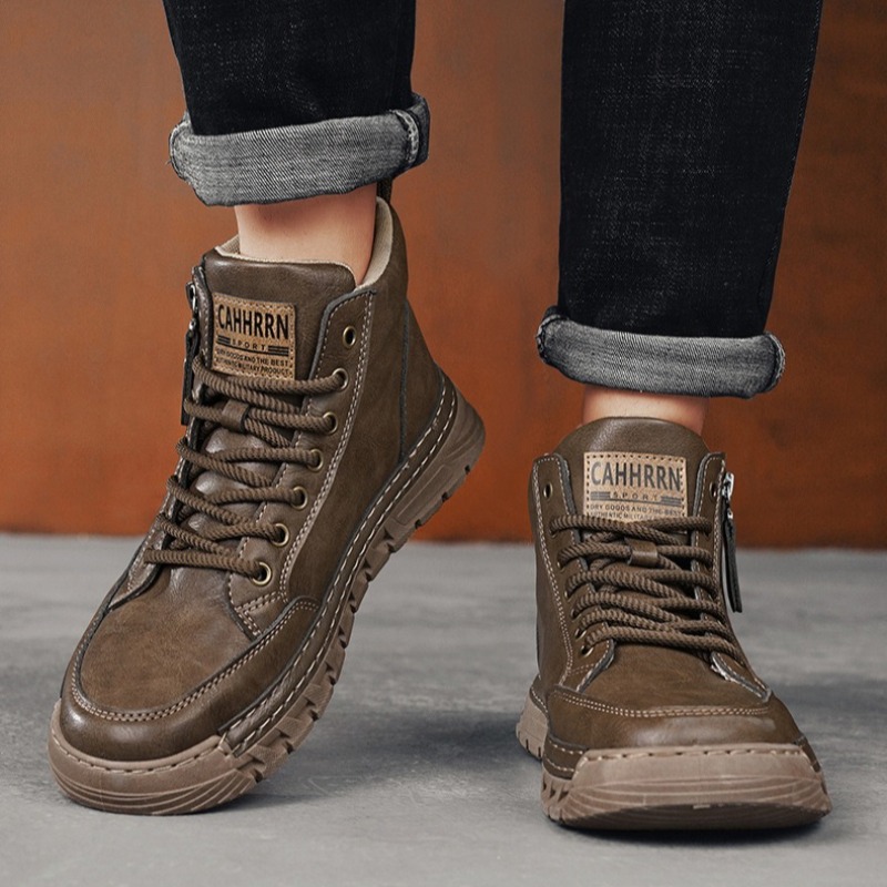 Men Leather High Top Ankle Boo - đánh giá và giá Men'S Shoes Dq