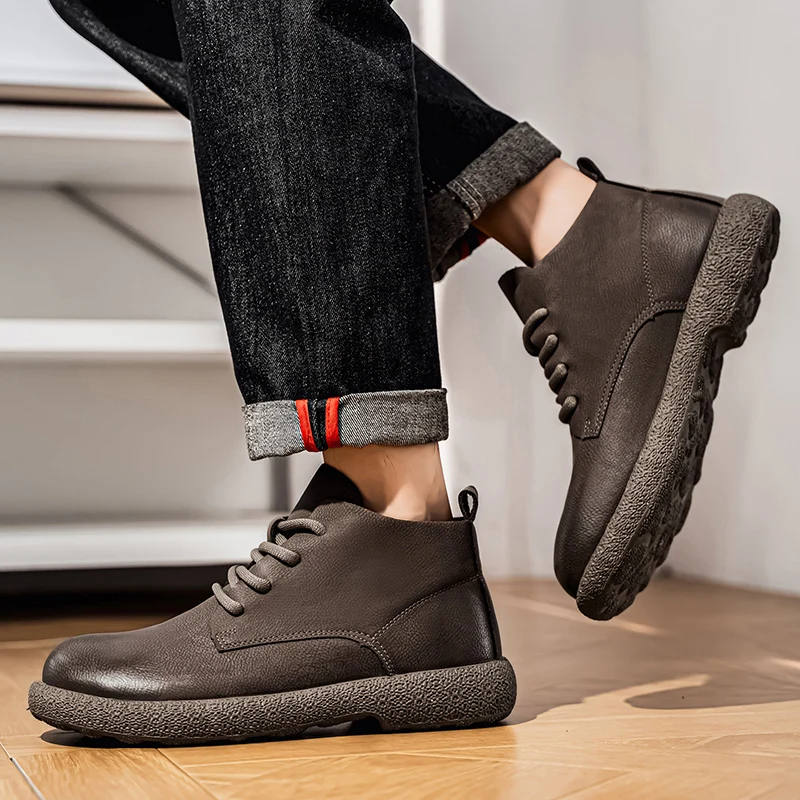 Men Ankle Boots Brown Short Bo - đánh giá và giá Men'S Shoes Dq