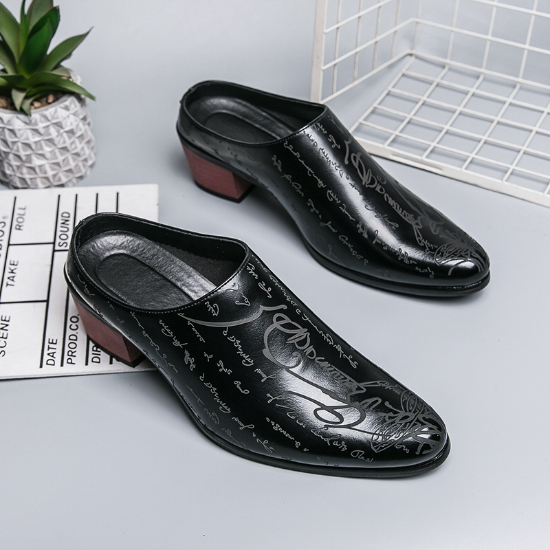 Men Brown Leather Mules Slippe - đánh giá và giá Shoes Heels Men