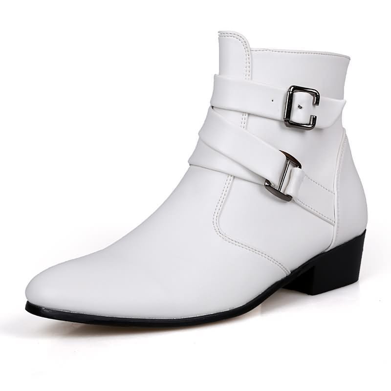 Luxury Men Boots Leather Chels - đánh giá và giá Men Shoes White Colour