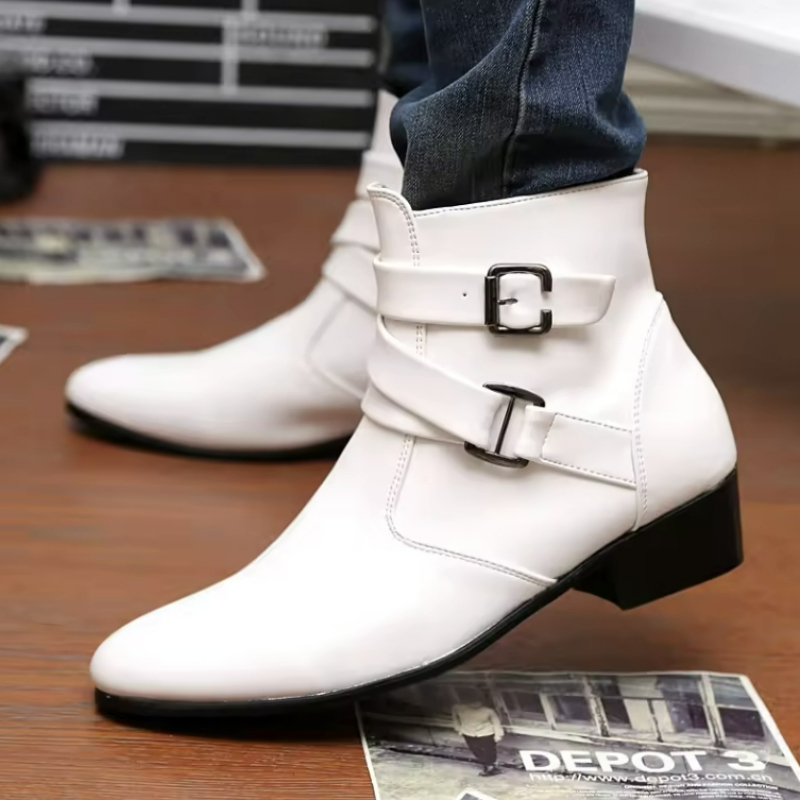 Luxury Men Boots Leather Chels - đánh giá và giá Men Shoes White Colour