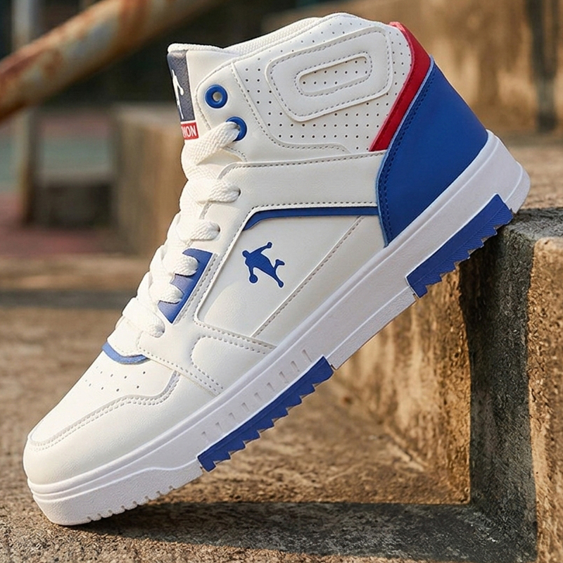 Men's White High-Top Color Blo - đánh giá và giá Men Shoes White Colour