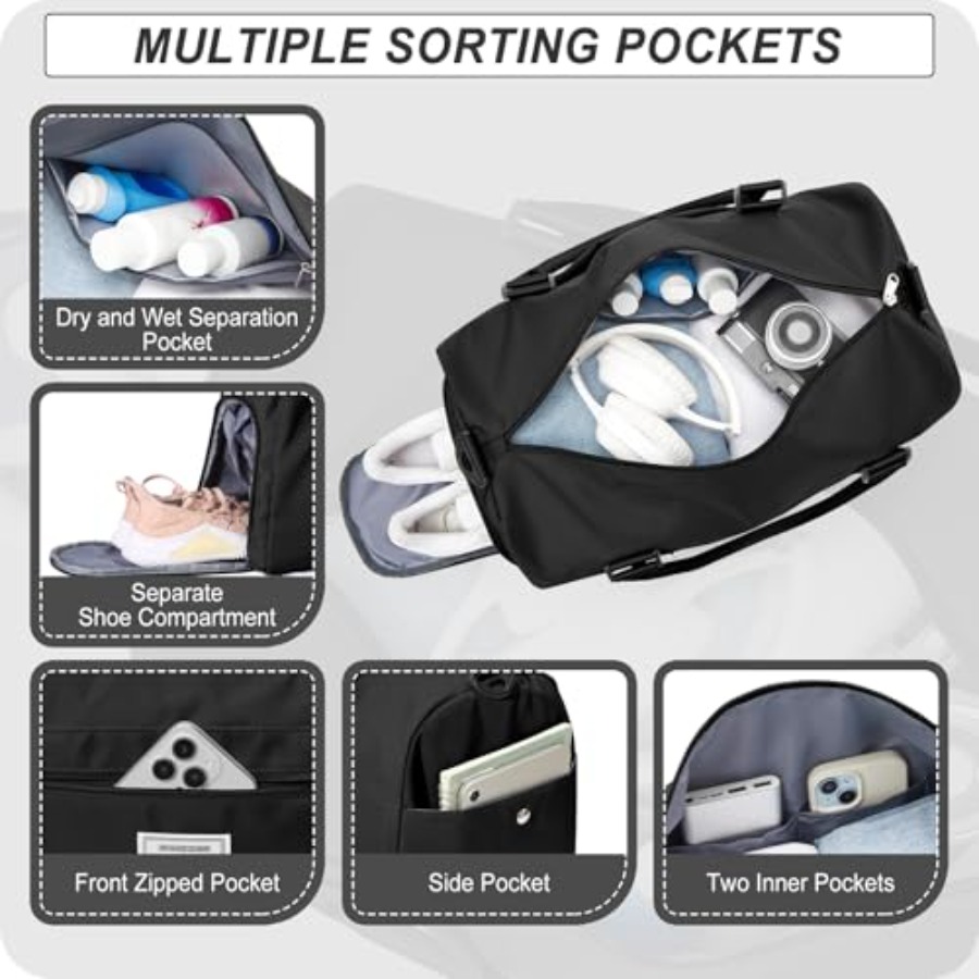 Small Black Sports Gym Duffel  - đánh giá và giá Men Shoes Men