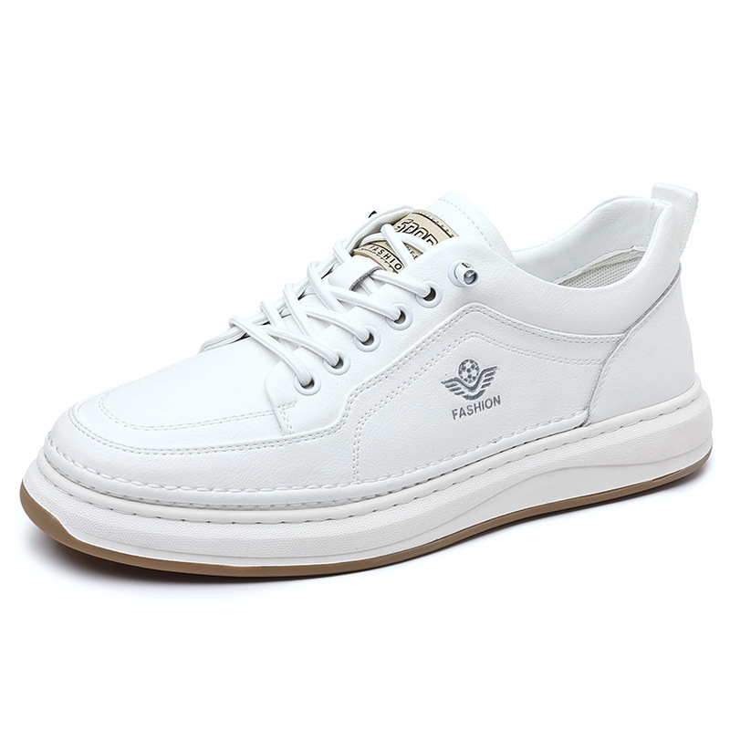 Spring Autumn Cow Leather Snea - đánh giá và giá Men Shoes White Colour